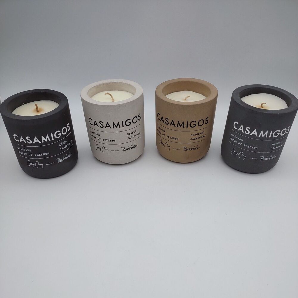 Casamigos Concrete Candles George Clooney Tequila Brand Set of 4 ~ Flaws